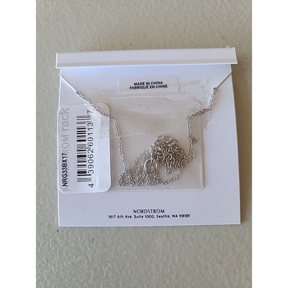 Nordstrom Rack  Cz Initial L Silver Pendant Necklace   NWT - Picture 4 of 6